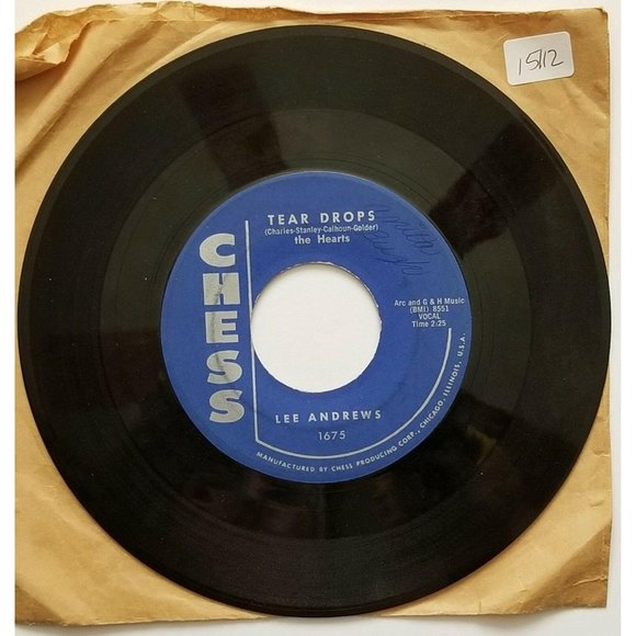 Vinyl 45 Lee Andrews Tear Drops / The Girl Around The Corner Chess 15112-BT - Picture 2 of 2